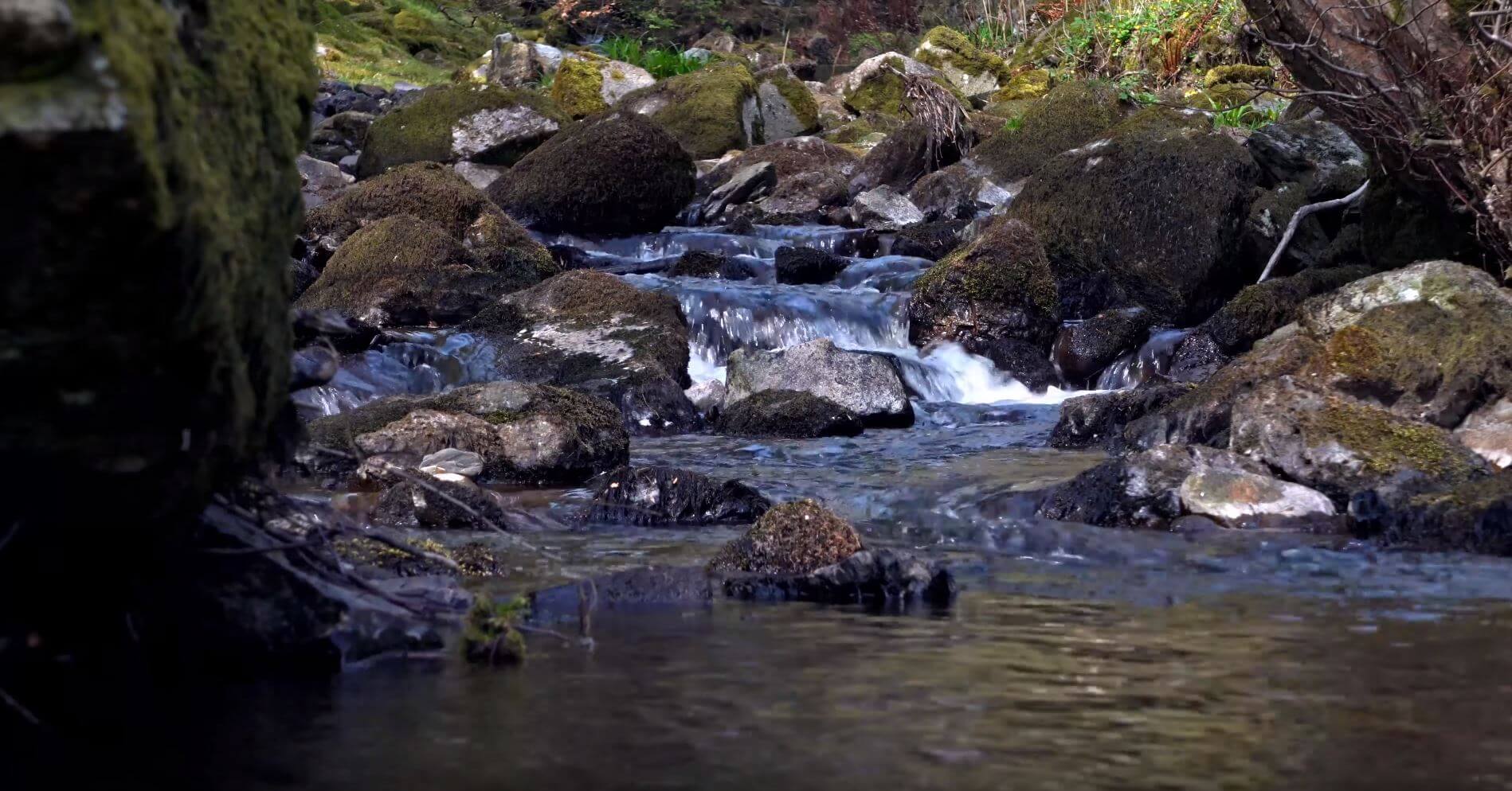 Relaxing river flow for meditation