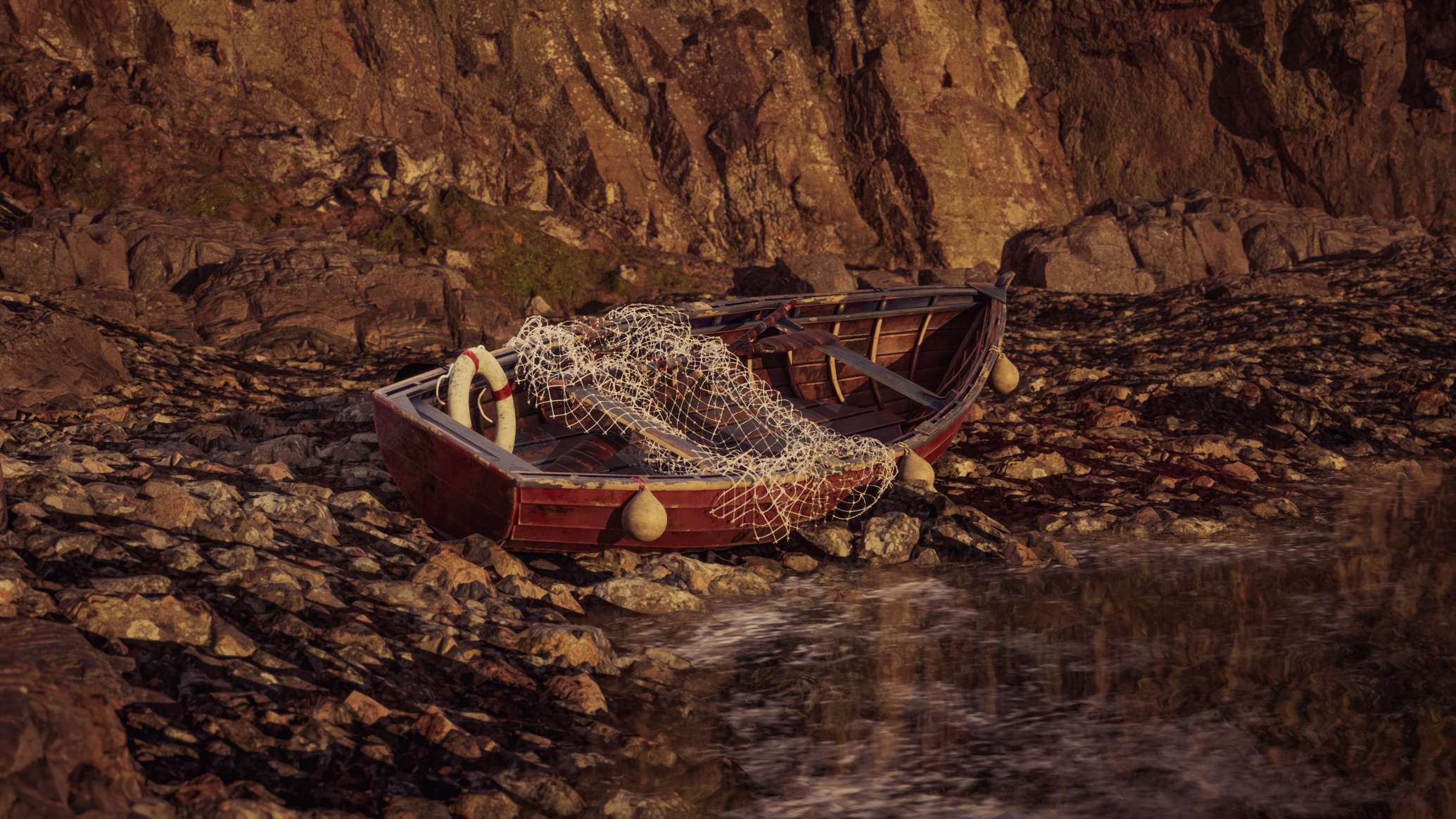 Fishing Boat on shoreline