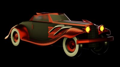 Low poly style Roadster 4